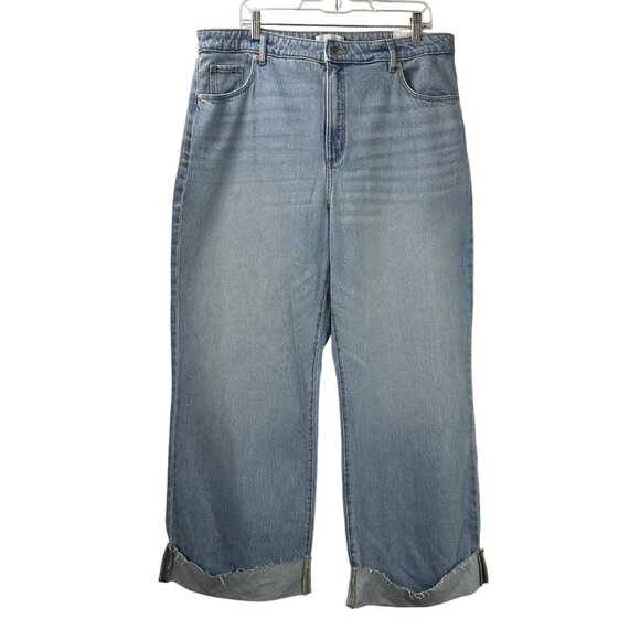 Ann Taylor LOFT 33/16 Flip Cuff High Rise Wide Leg Curvy Jeans Light Wash NWT - Picture 16 of 16